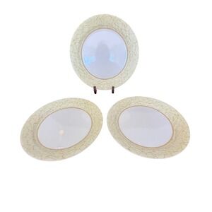 Corelle Corning Yellow Crackle Lunch Dessert Plates 9" Set Of 3 Excellent!